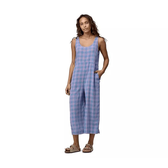 Patagonia Women’s Garden Island Jumpsuit NWT Size Medium Milkweed Mauve Bohemian - Picture 1 of 6